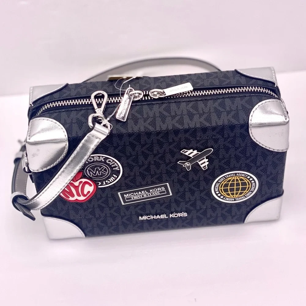 Michael Kors Jeanie Small Embellished Signature Logo Crossbody Bag Black